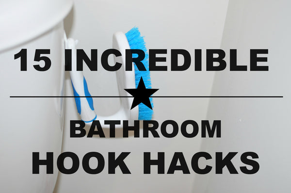 15 Incredible bathroom hook hacks by Elle of Cleverly Changing*